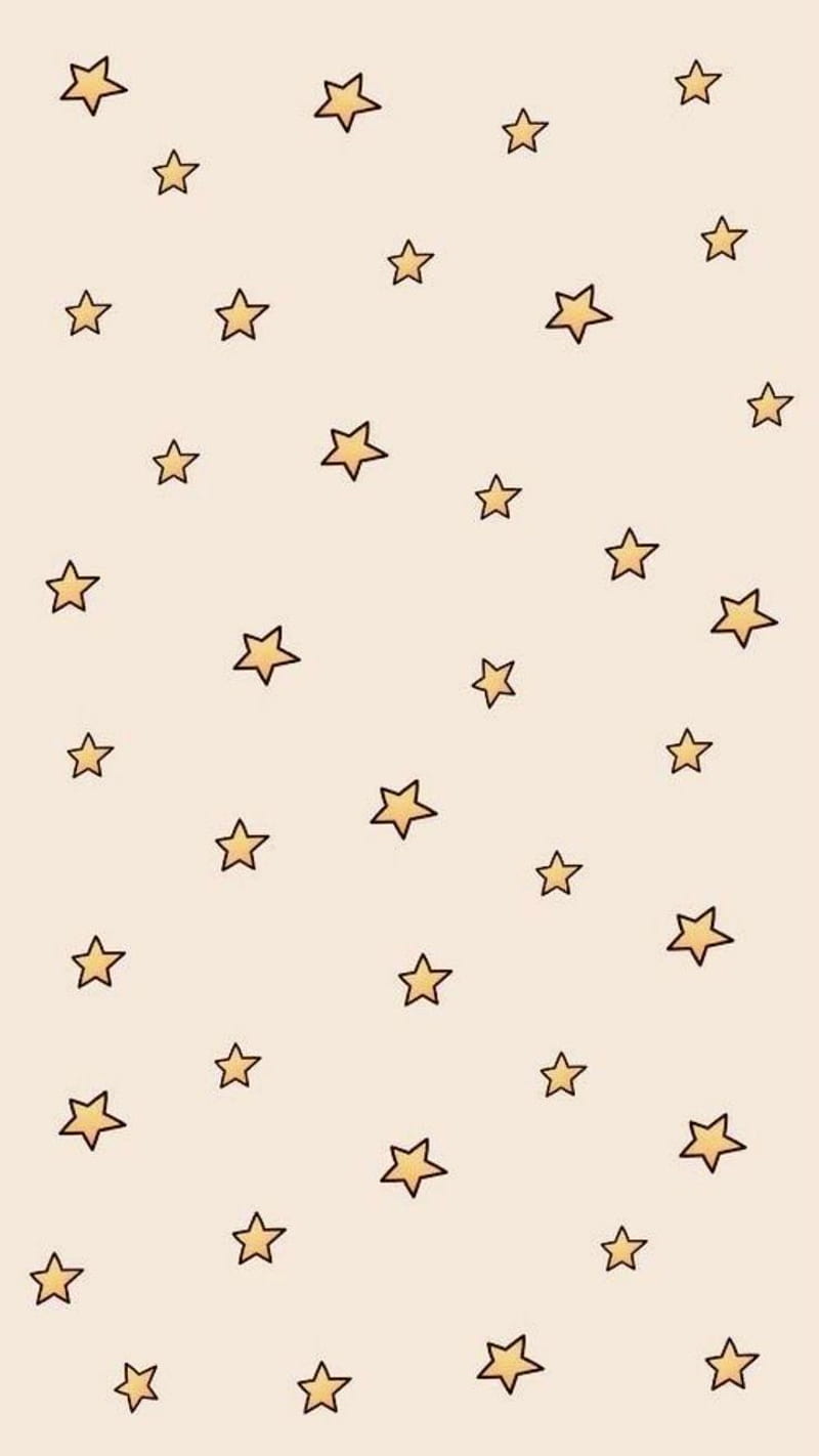 Cute Star Background, childish, feminine, vintage, yellow, HD phone wallpaper