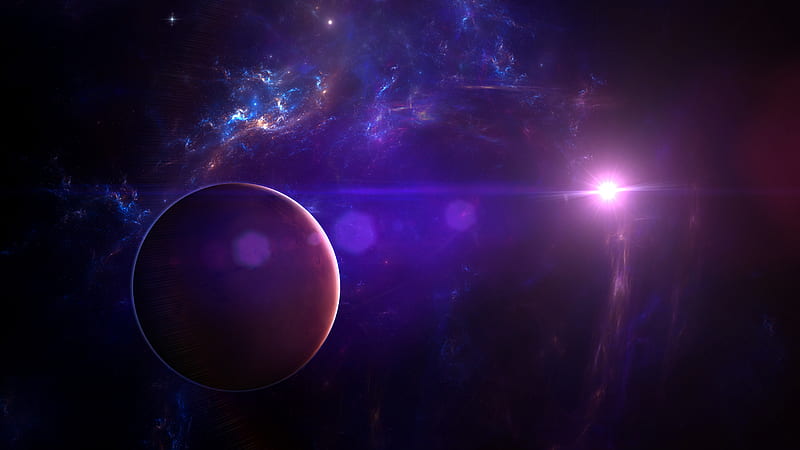 galaxy, purple nebula, universe, glare, Space, HD wallpaper