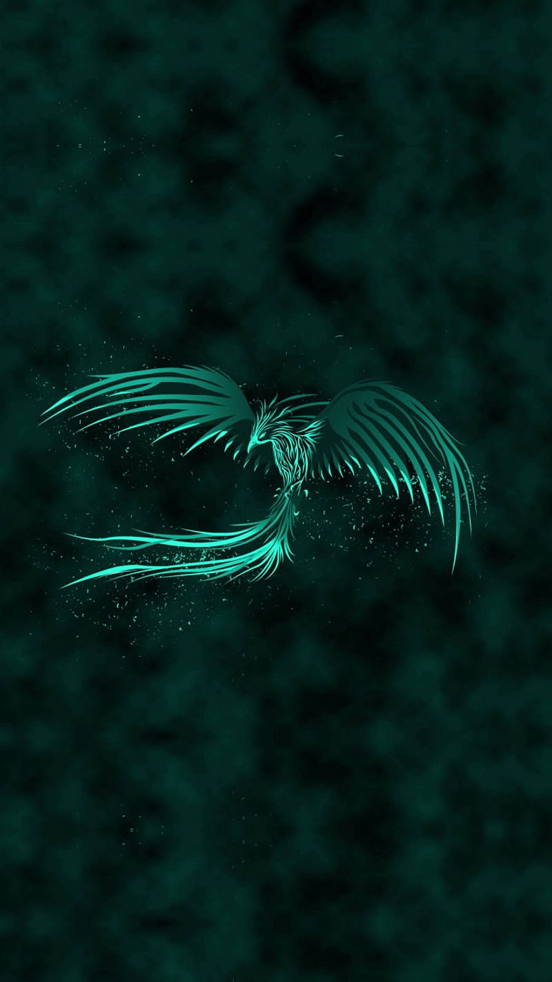 aqua phoenix, bird, HD phone wallpaper