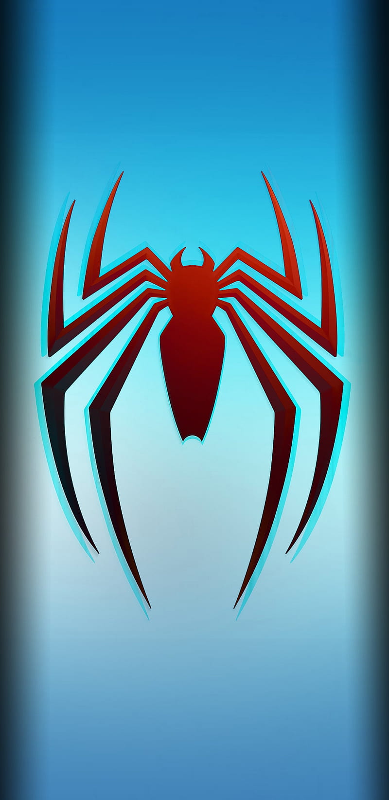 Spiderman Sky Blue, edge, logo, spider, symbol, HD phone wallpaper