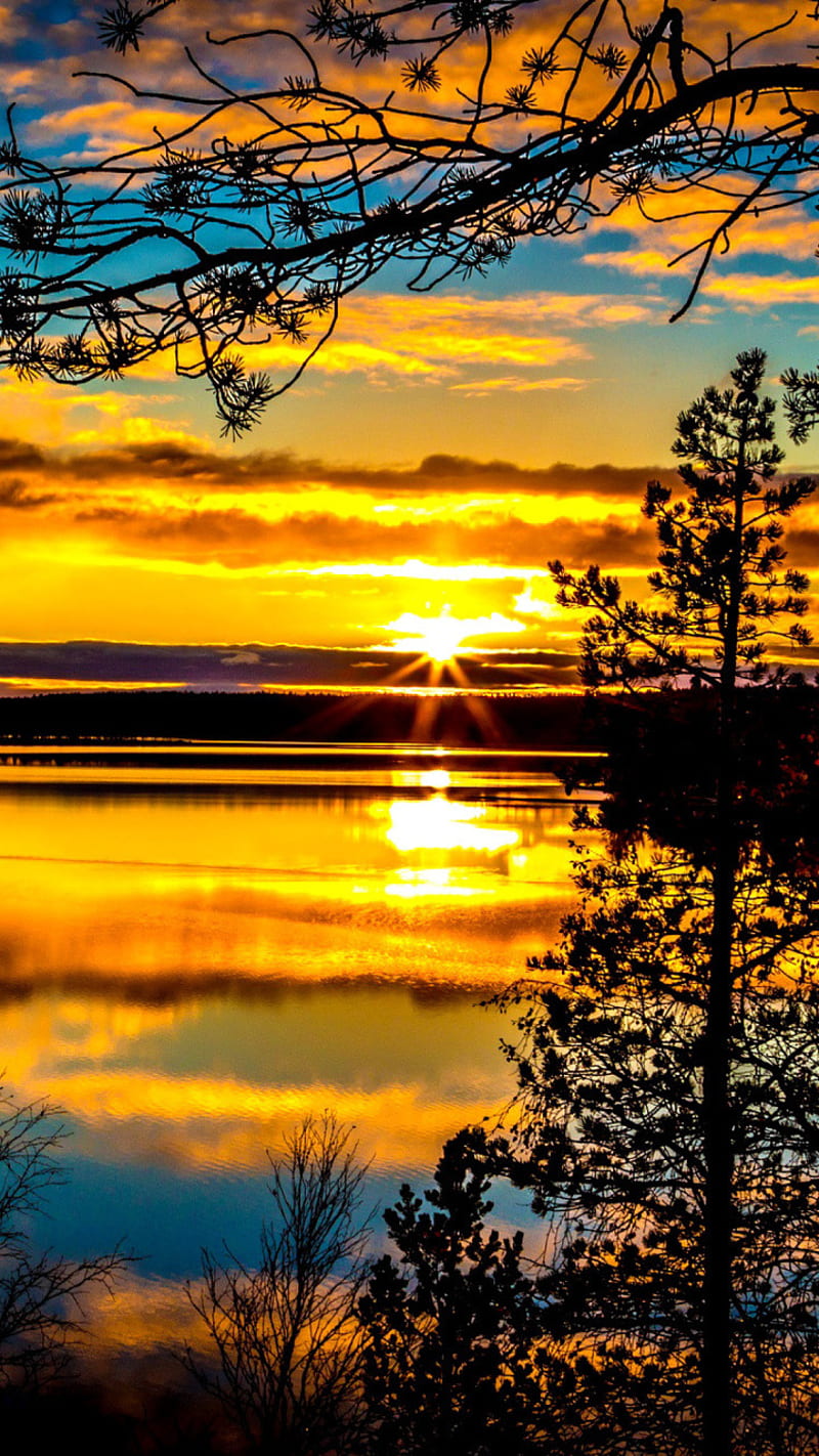 Sunrise through water , nature, sunlight, HD phone wallpaper