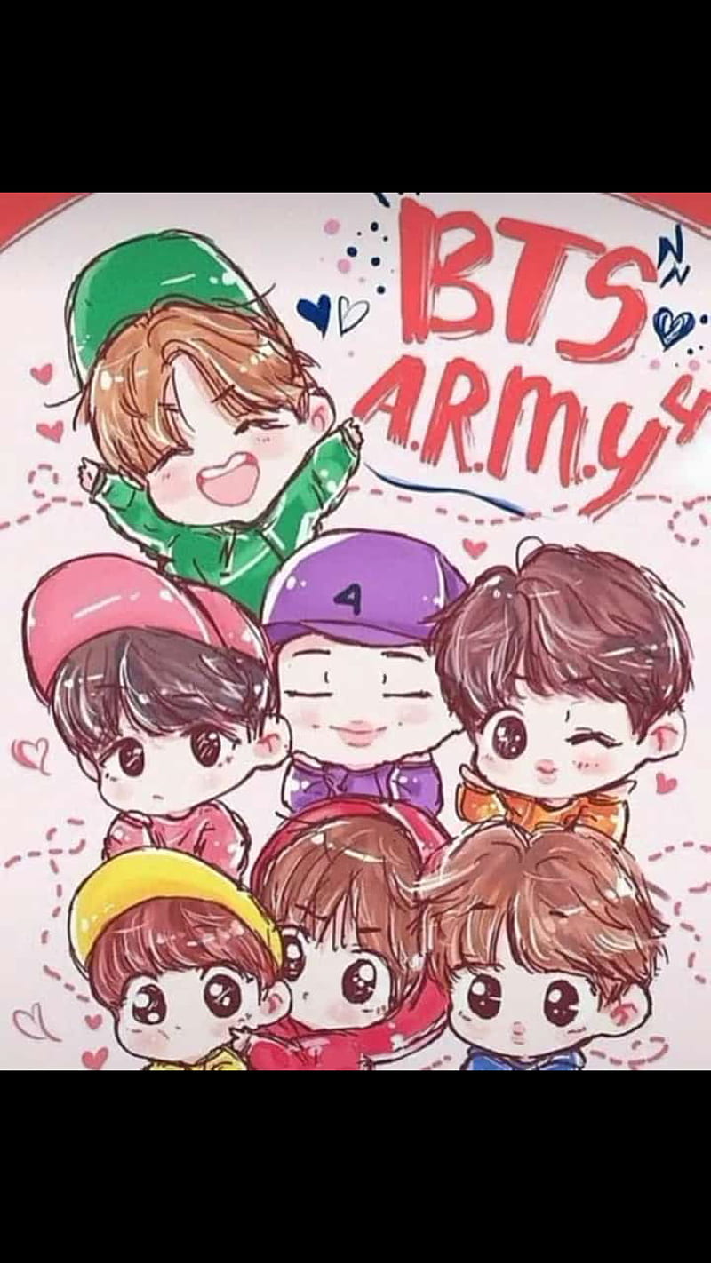BTS army, bts army, cartoon, cute anime, jhope, jimin, jin, jk, rm, suga,  HD phone wallpaper | Peakpx