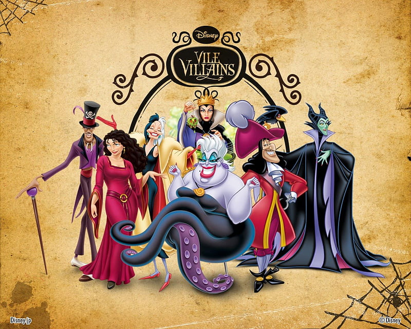 Disney Villains, Disney, Cartoon, Evil Queen, Villains, Captain Hook,  Ursula, HD wallpaper | Peakpx