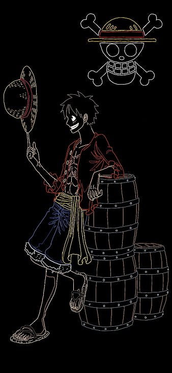 Monkey D Luffy v2, anime, iphone, king of the pirates, monkey d luffy, one piece, pirates, HD phone wallpaper