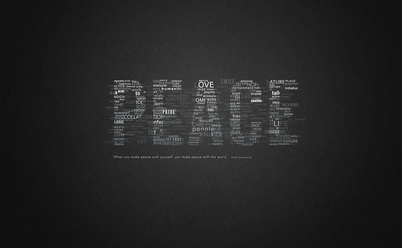 Peace, love, mind, heart, HD wallpaper