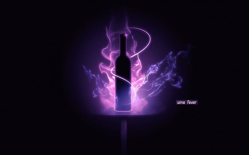 Wine Fever, live, mystery, purple, bottle, magical, aura, abstract, HD wallpaper