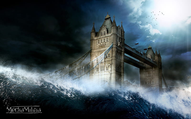 London Tower Bridge-3D Creative Design, HD wallpaper