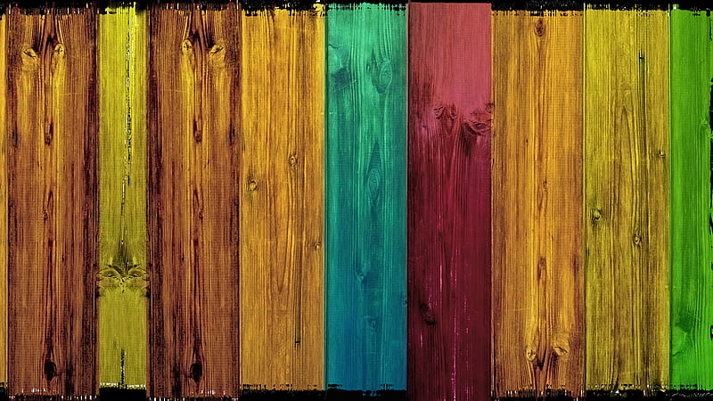 Painted Fence, fence, Firefox theme, autumn, paint, boards, colors, wood, HD wallpaper
