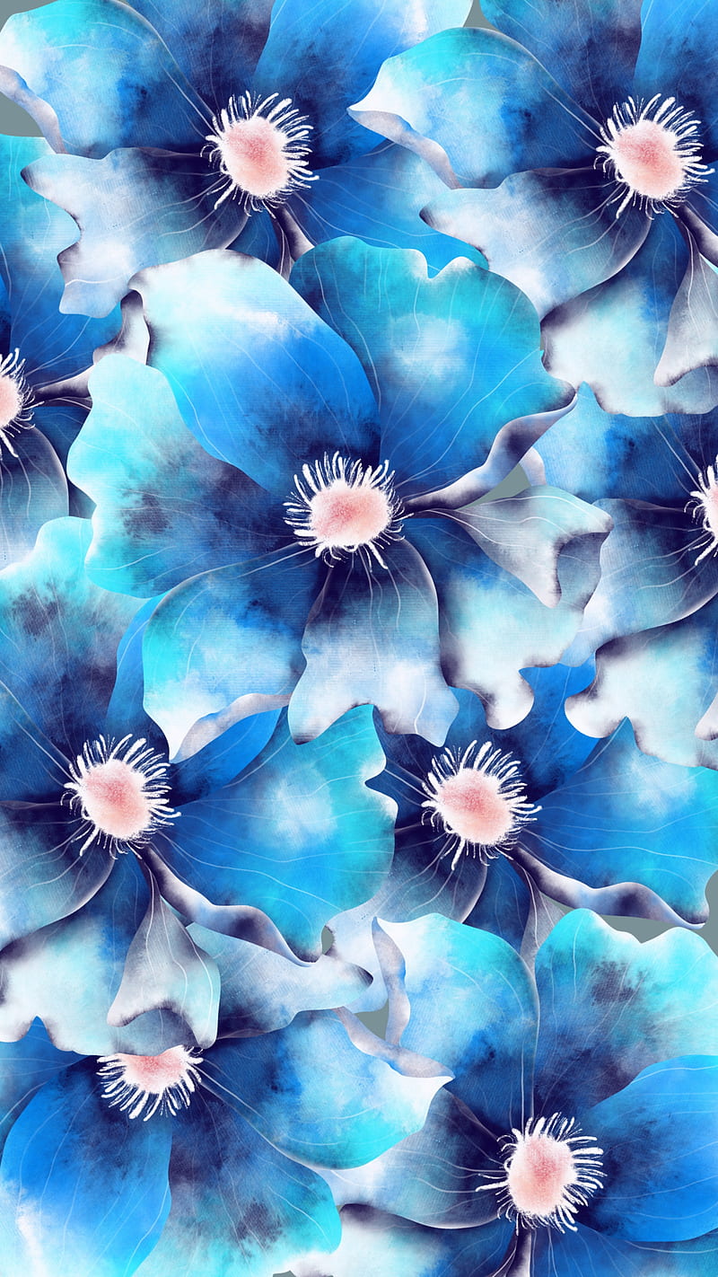 Flower Pattern Blue Flowers Petals