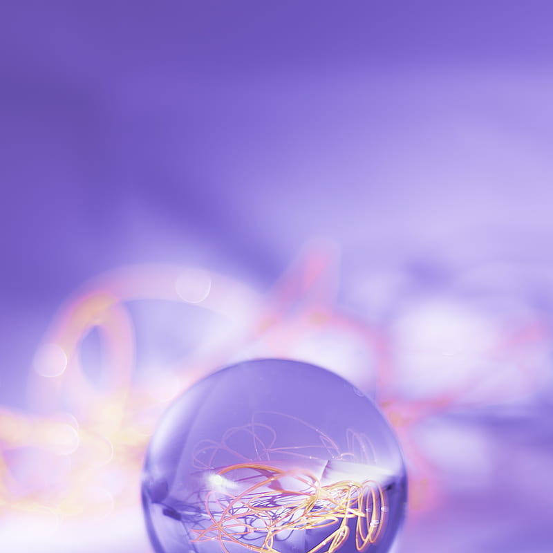 ball, crystal, macro, reflection, purple, HD phone wallpaper