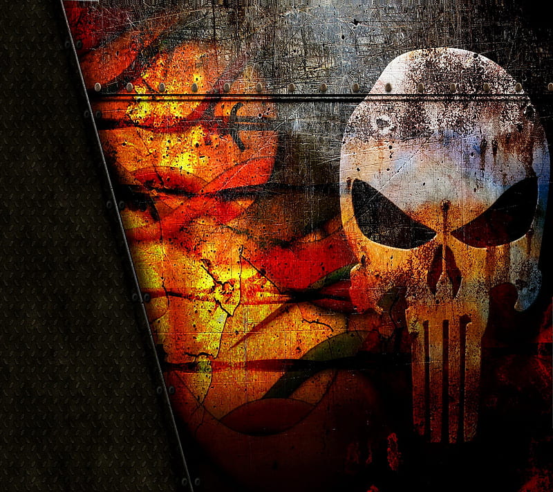 The Punisher, abstract art, marvel comics, the punisher grungy, HD wallpaper