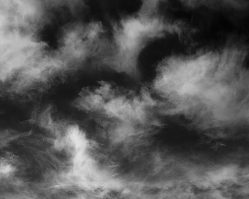 clouds, sky, bw, HD wallpaper