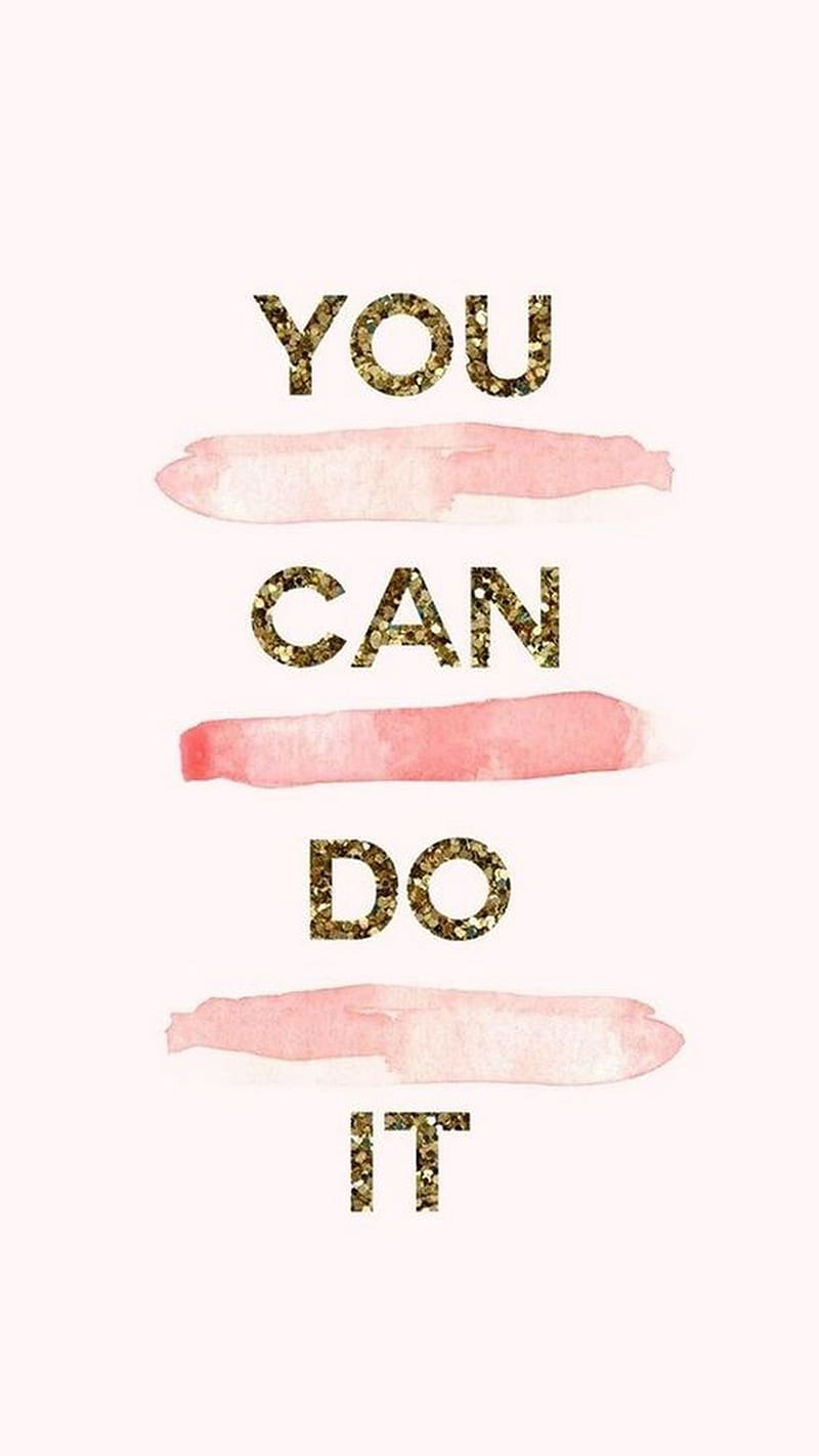 you can do it, girl, gold, pinc, power, HD phone wallpaper