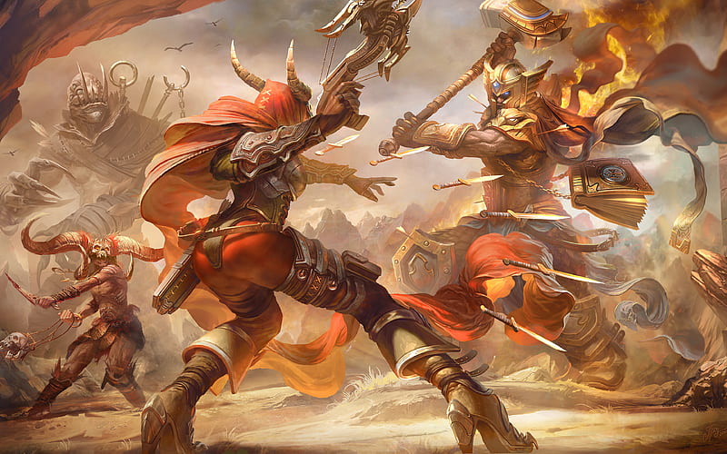 Heroes Of The Storm battle, 2018 games, warriors, HD wallpaper