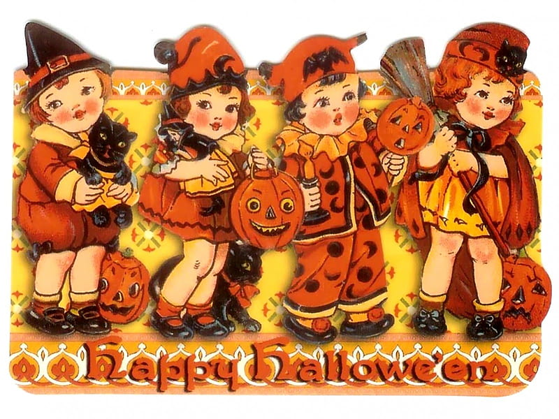 Vintage Halloween13, posters, Vintage Halloween, cards, halloween, HD wallpaper