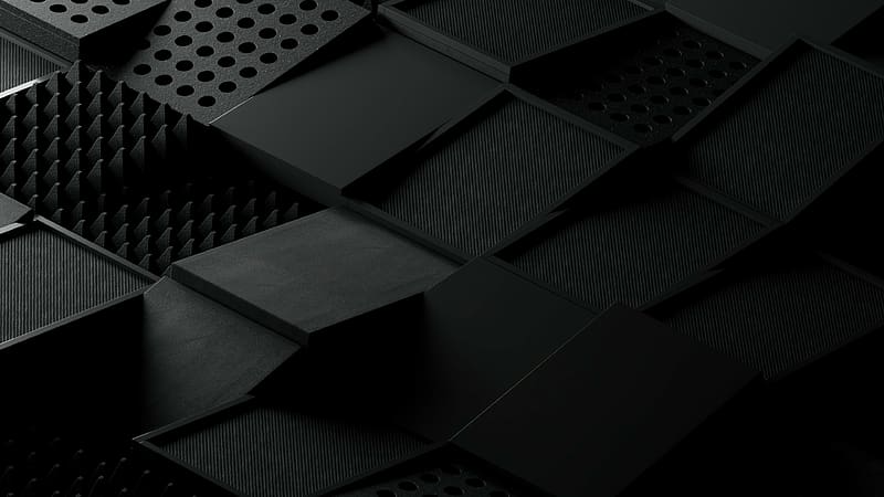 Abstract, dark, geometry, cubical surface, HD wallpaper