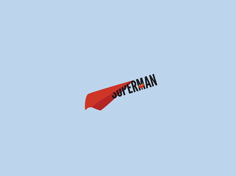 Superman Typography, blue, cape, cool, funny, red, simple, HD wallpaper