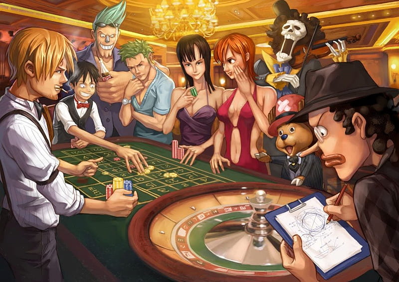 One Piece Casino, pirates, robin, nami, casino, franky, one piece, brook, zoro, sanji, chooper, luffy, usopp, HD wallpaper