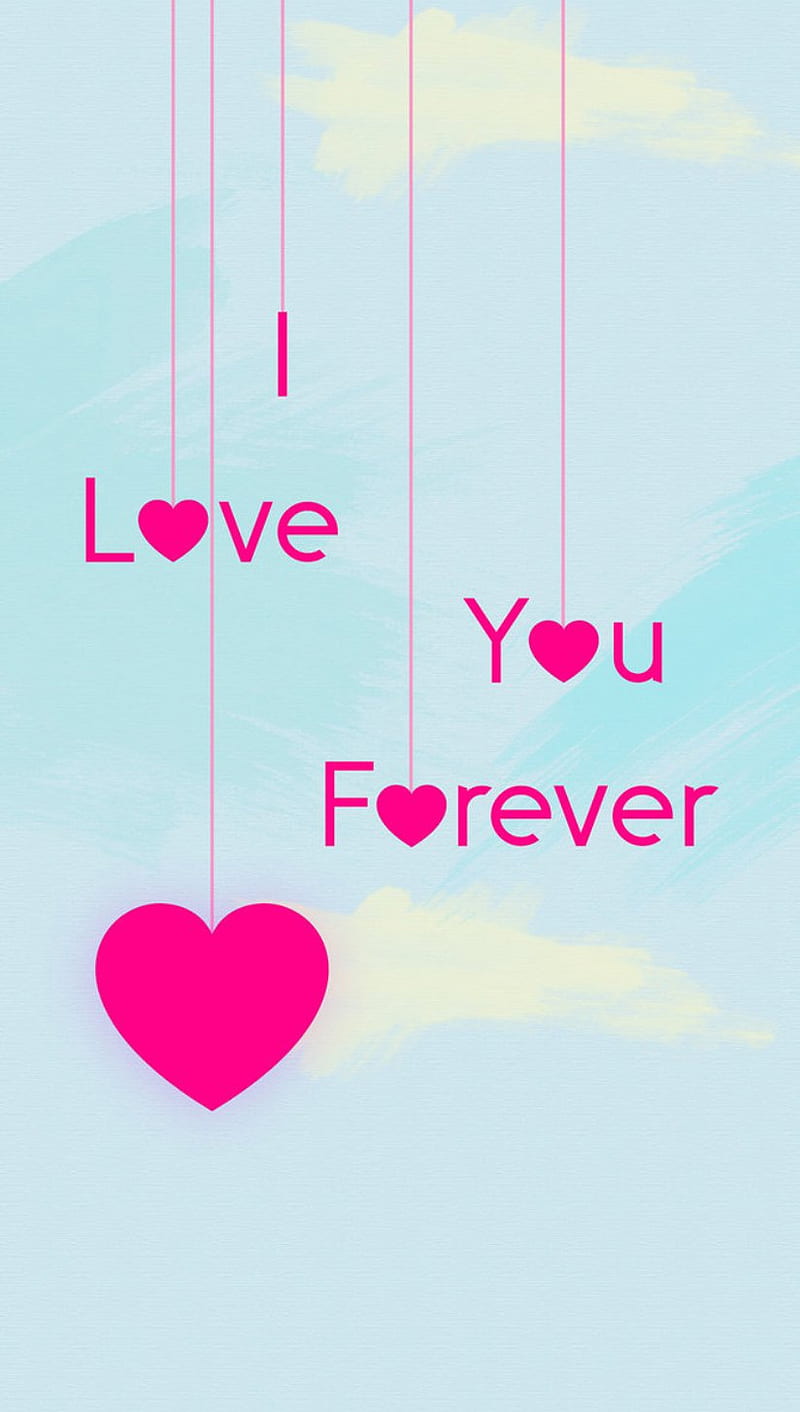 Love You Forver, harts, red, HD phone wallpaper