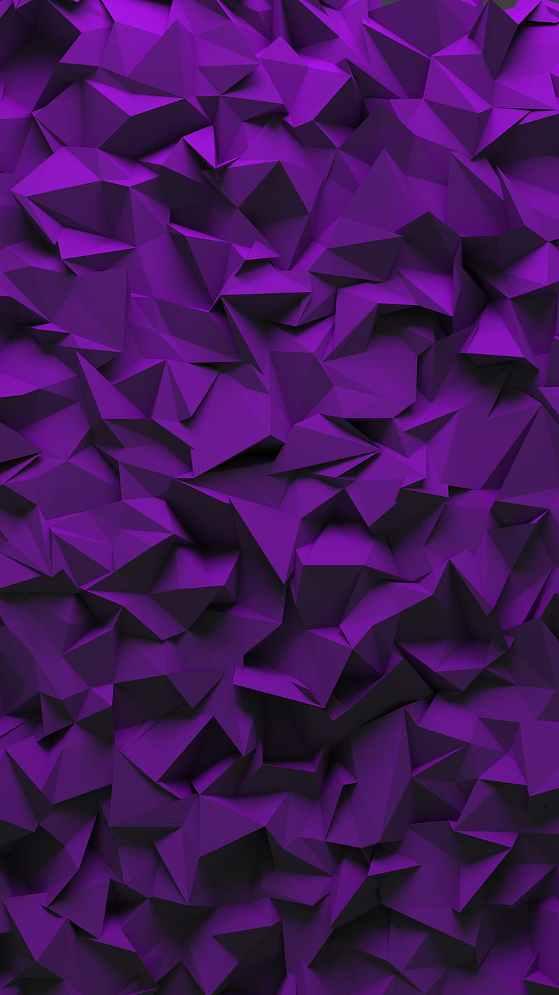 purple triangles, fragments, opacity, pattern, 3D, HD phone wallpaper