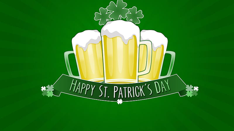 St. Patrick's Day Word With Beer In Foam Cup St. Patrick's Day, HD wallpaper