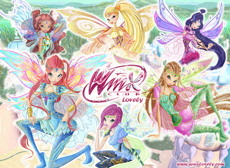 Winx Club, Aisha (Winx Club), Bloom (Winx Club), Fairy, Flora (Winx Club), Logo, Musa (Winx Club), Stella (Winx Club), Tecna (Winx Club), HD wallpaper