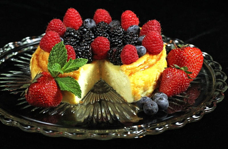 *** Cheesecake and strawberries ***, wypieki, torty, ciasta, jedzenie, HD wallpaper