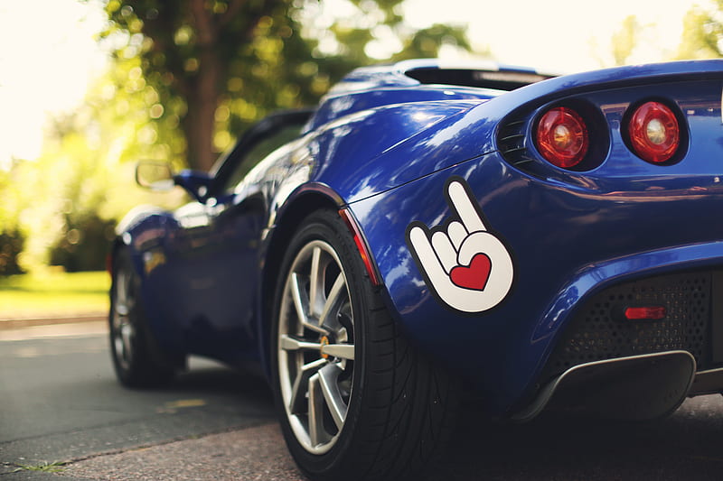 blue car parked on road, HD wallpaper
