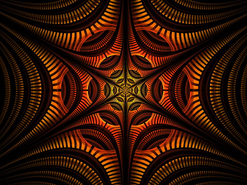 fractal, pattern, abstraction, symmetry, HD wallpaper