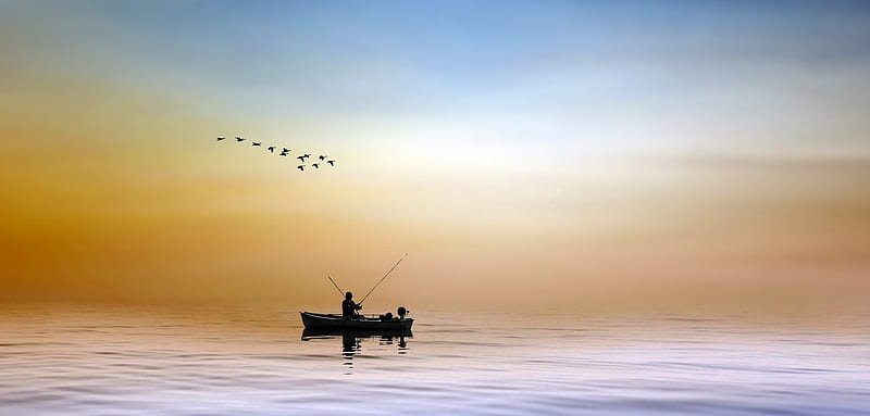 Fishermen, Water, Lake, Fishing, HD wallpaper
