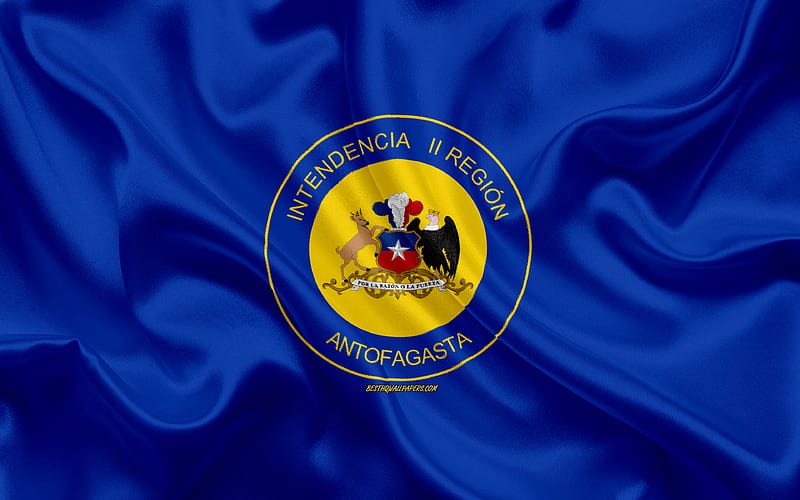 Flag of Antofagasta Region silk flag, Chilean Administrative Region, silk texture, Antofagasta Region, Chile, South America, HD wallpaper