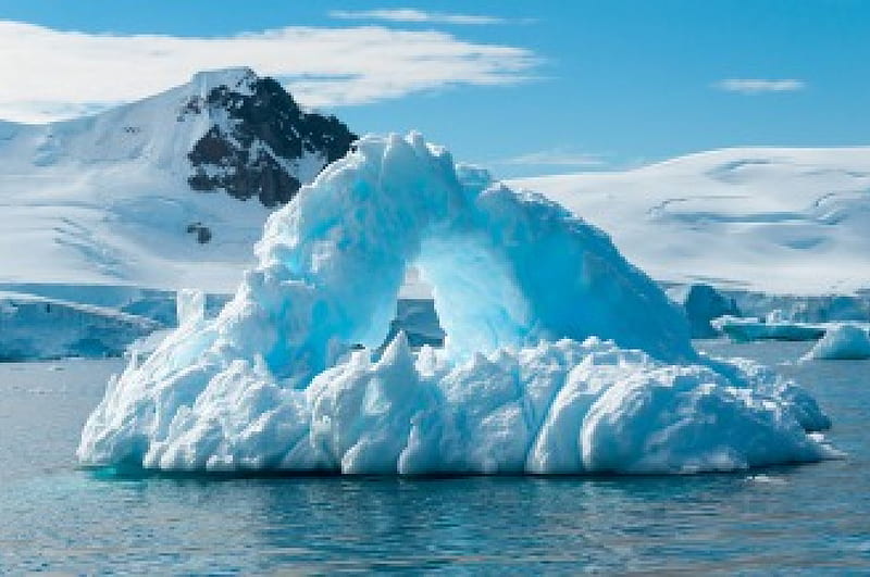 Iceberg, north, snow, ice, sea, HD wallpaper