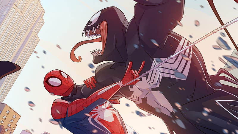 Spiderman Vs Venom 2018, spiderman, venom, superheroes, , artist, artwork, HD wallpaper