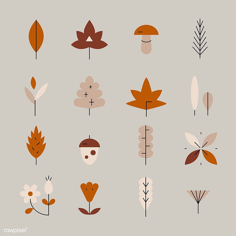 Autumn element pattern background vector. premium / Katie Moir. Vector background pattern, Background patterns, Fall, Autumn Drawing, HD phone wallpaper