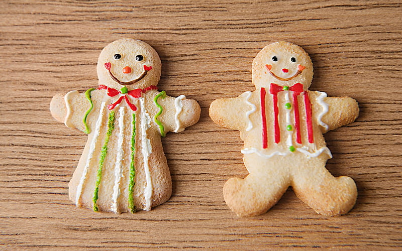 lovely couple Christmas Gingerbread Man, HD wallpaper