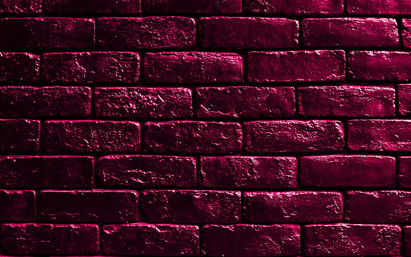 purple brickwall purple bricks, bricks textures, brick wall, bricks background, purple stone background, identical bricks, bricks, purple bricks background, HD wallpaper