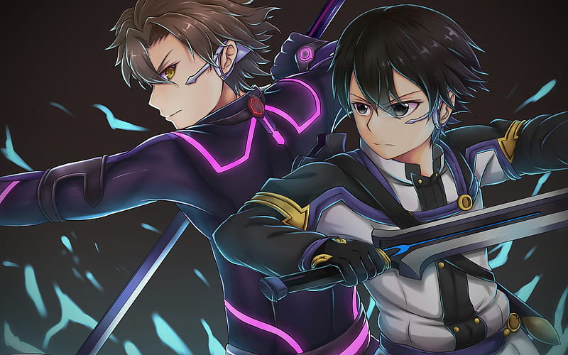 HD wallpaper: two male anime character illustration, Sword Art Online,  Kirigaya Kazuto