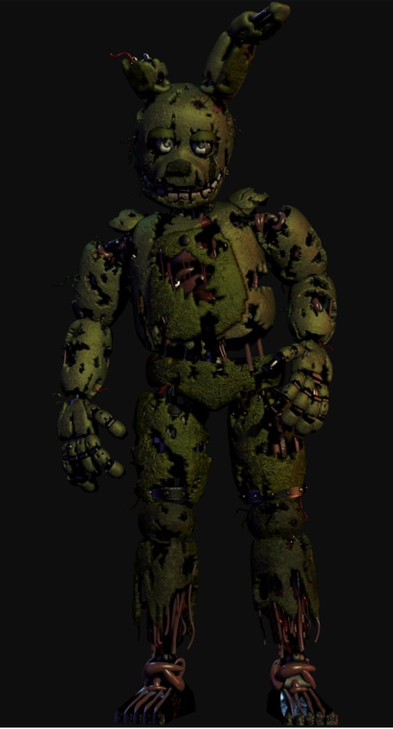 Download Fnaf Animatronics With Springtrap Wallpaper