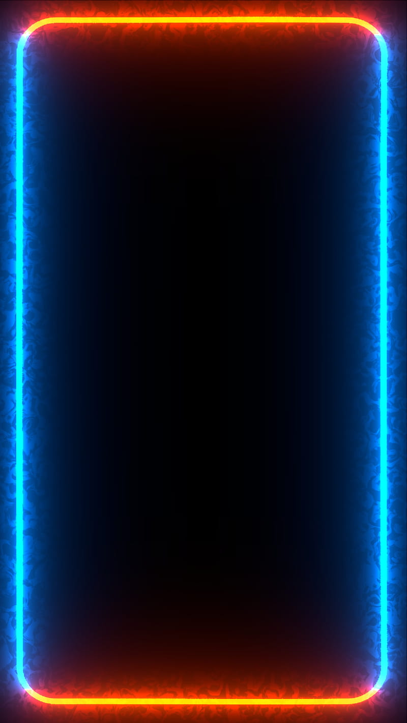 Laser Frame 3, amoled, blue, border, dark, fire, ice, iphone, light, orange, smoke, HD phone wallpaper