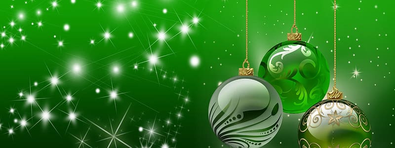 Green holiday, Dual Monitor Holiday, HD wallpaper