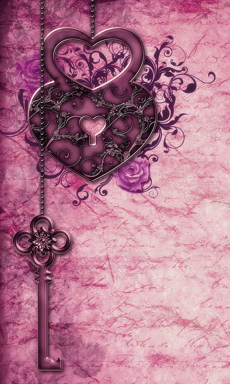 Vintage Paper, art, corazones, key, love, purple, romantic, HD phone  wallpaper | Peakpx