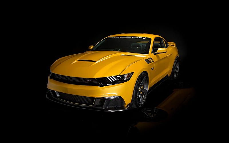 Saleen Mustang, 2016, S302, Black Label, yellow Mustang, sport cars, tuning Mustang, HD wallpaper