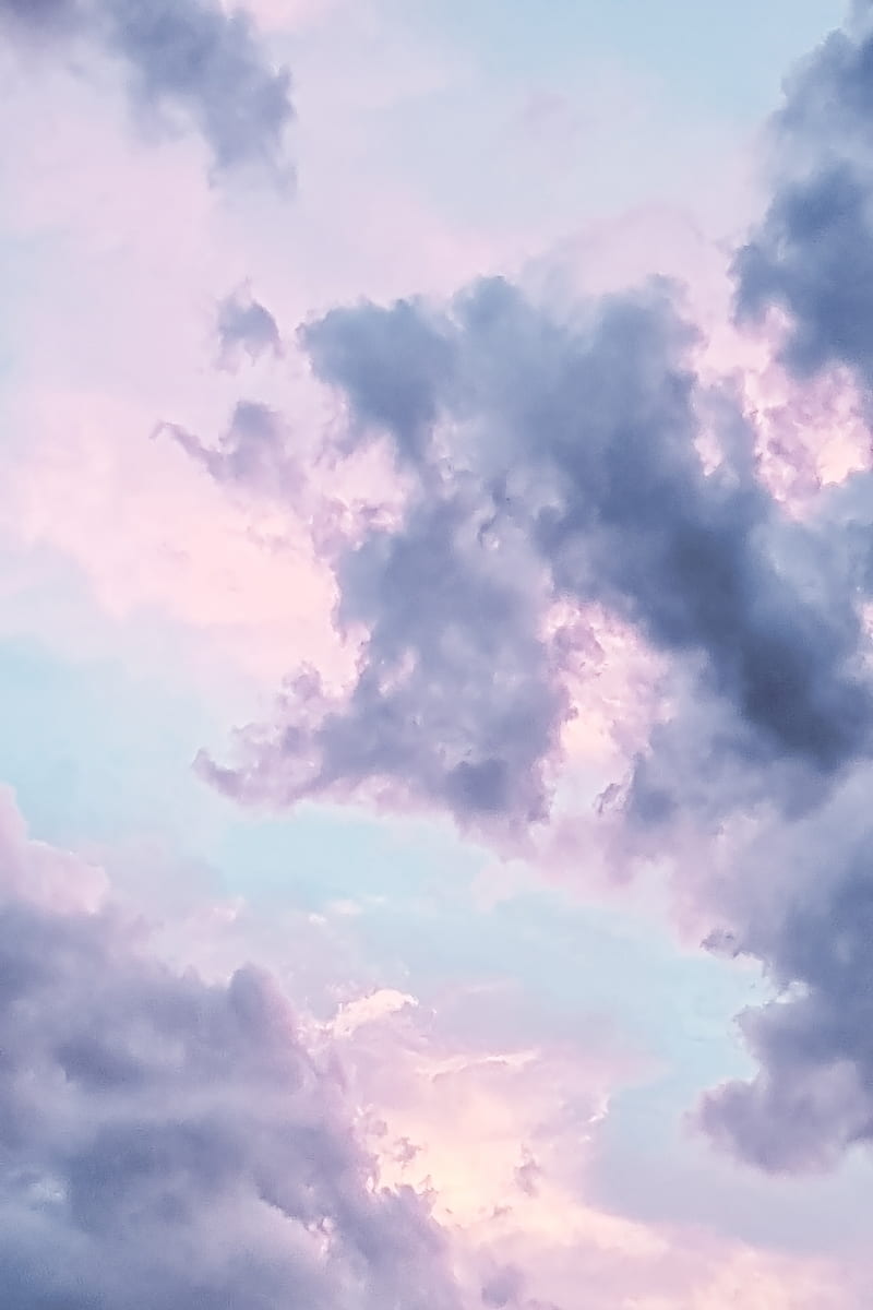 nature, clouds, sky, white, pink, calm, HD phone wallpaper