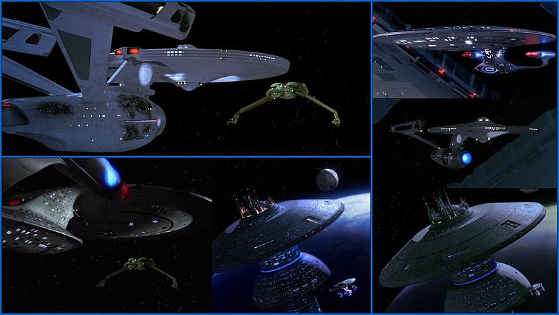 Star Trek Effects Comparison, TNG, The Search for Spock, Enterprise, Klingon Bird of Prey, The Next Generation, Star Trek, HD wallpaper