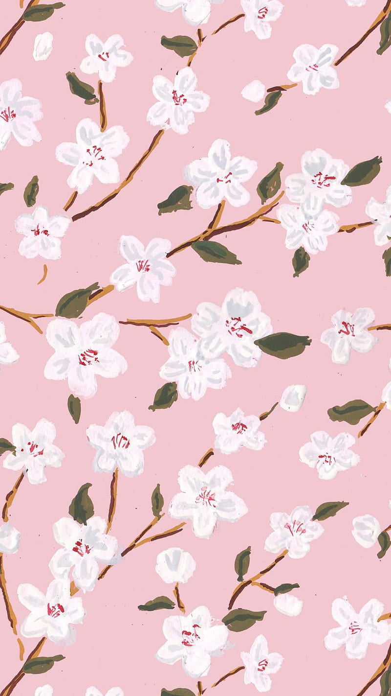 Cherry blossom, cute, daisy, flowers, happy, pink, priti, winter, HD phone wallpaper