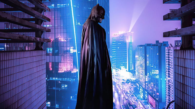Another Night Of Batman , batman, neon, superheroes, artist, artwork, digital-art, HD wallpaper