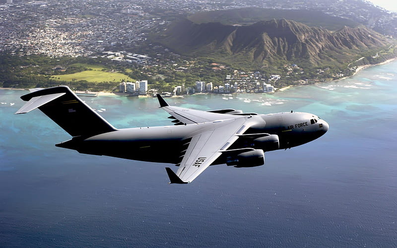 Hawaii Based C-17 Globemaster III- military aircraft -, HD wallpaper