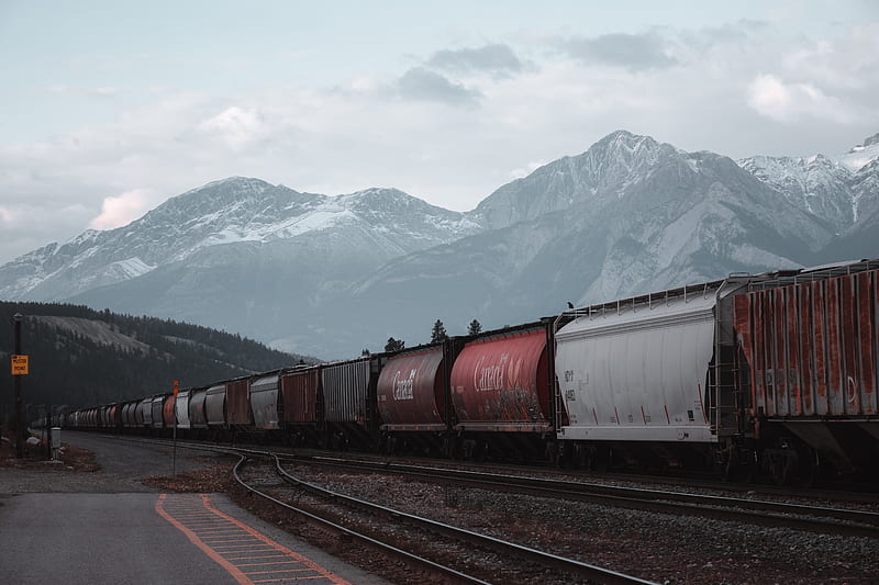 red and gray train on rail road during daytime, HD wallpaper