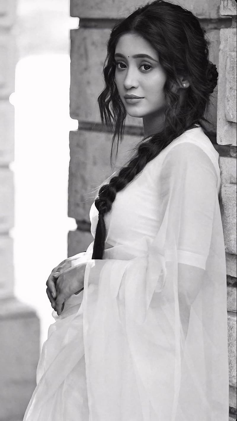 Shivangi Joshi Ka, black and white, t v actress, shivangi joshi, HD phone wallpaper