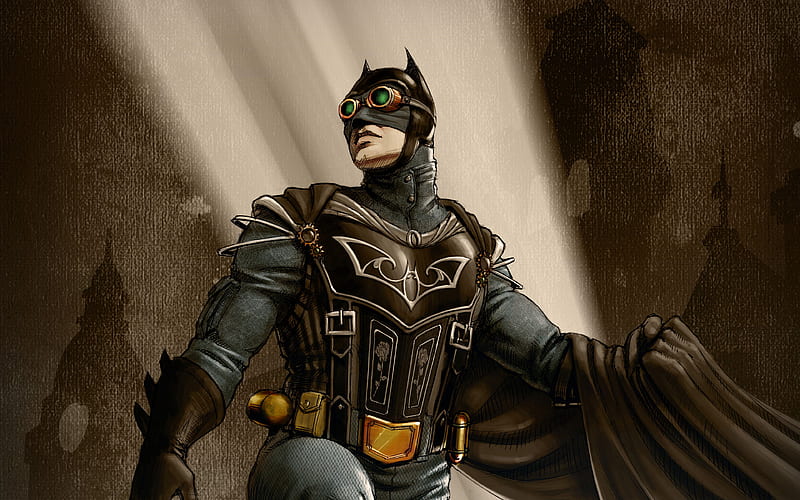 Batman, superheroes, artwork, Bat-man, DC Comics, Cartoon Batman, HD wallpaper